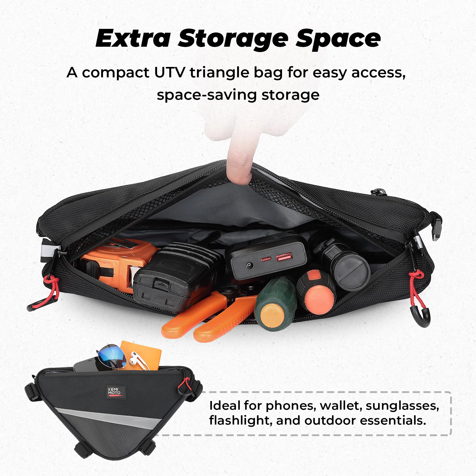 UTV Roll Bar Triangle Storage Bag - Image 5