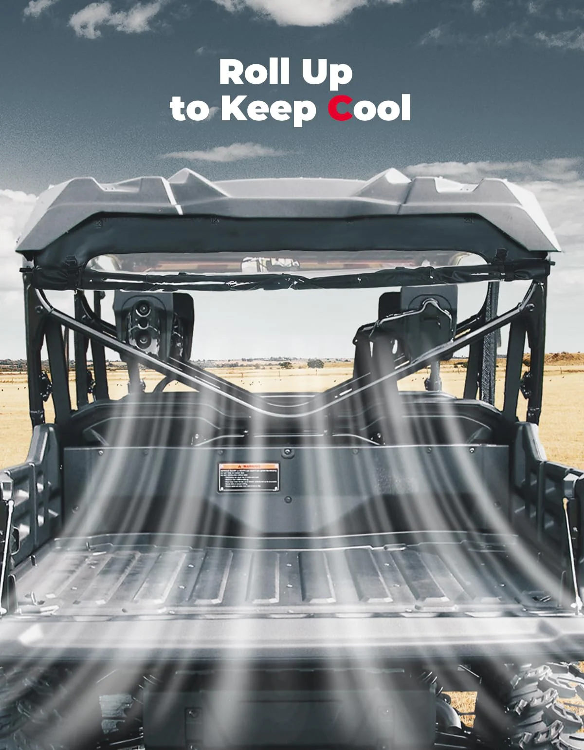 UTV Roll Up/ Down Soft Rear Window for Honda Pioneer 1000-6 - Image 3