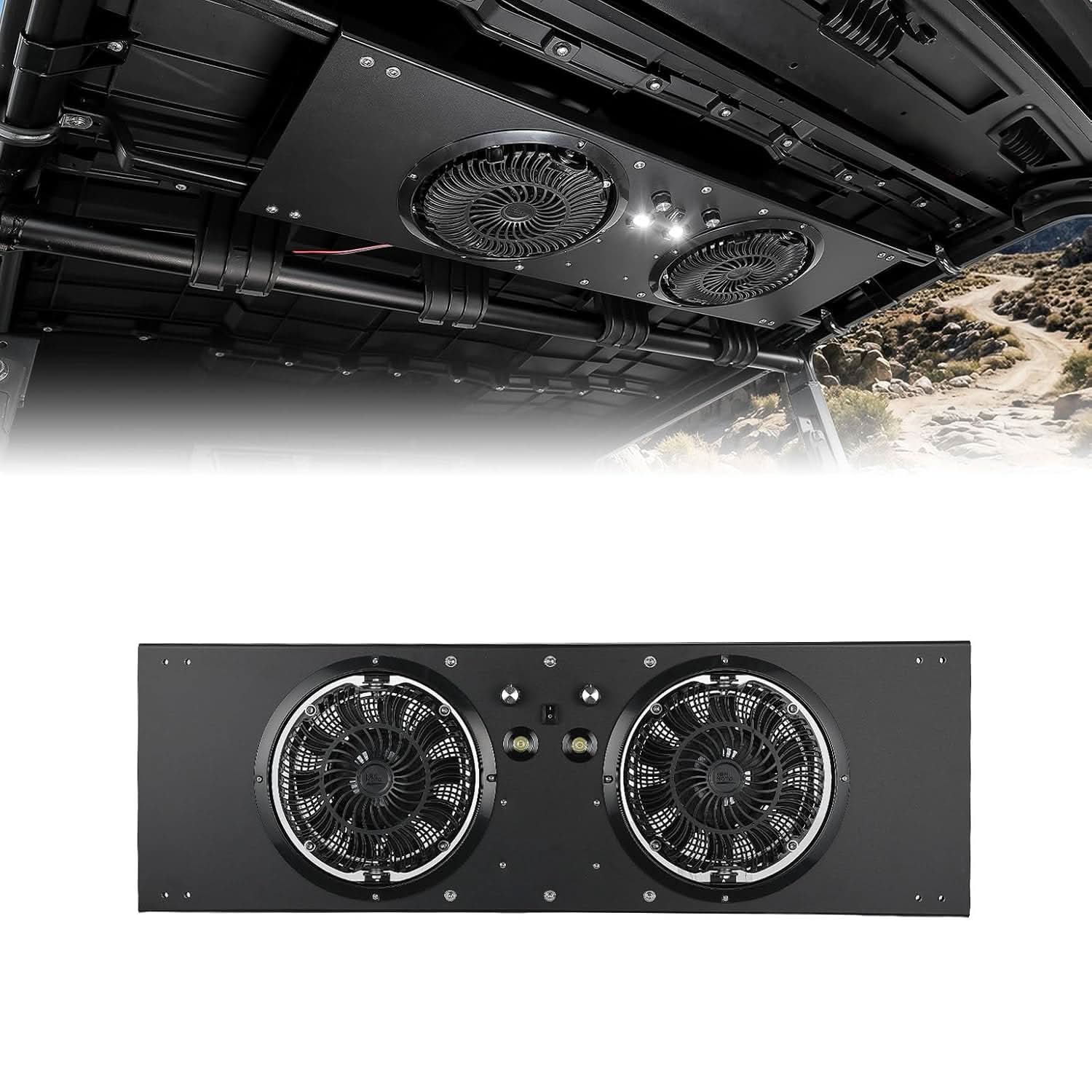 UTV Roof Fan with lights for Polaris Defender UForce 57-41 Inch Roof Width (New) - Image 9