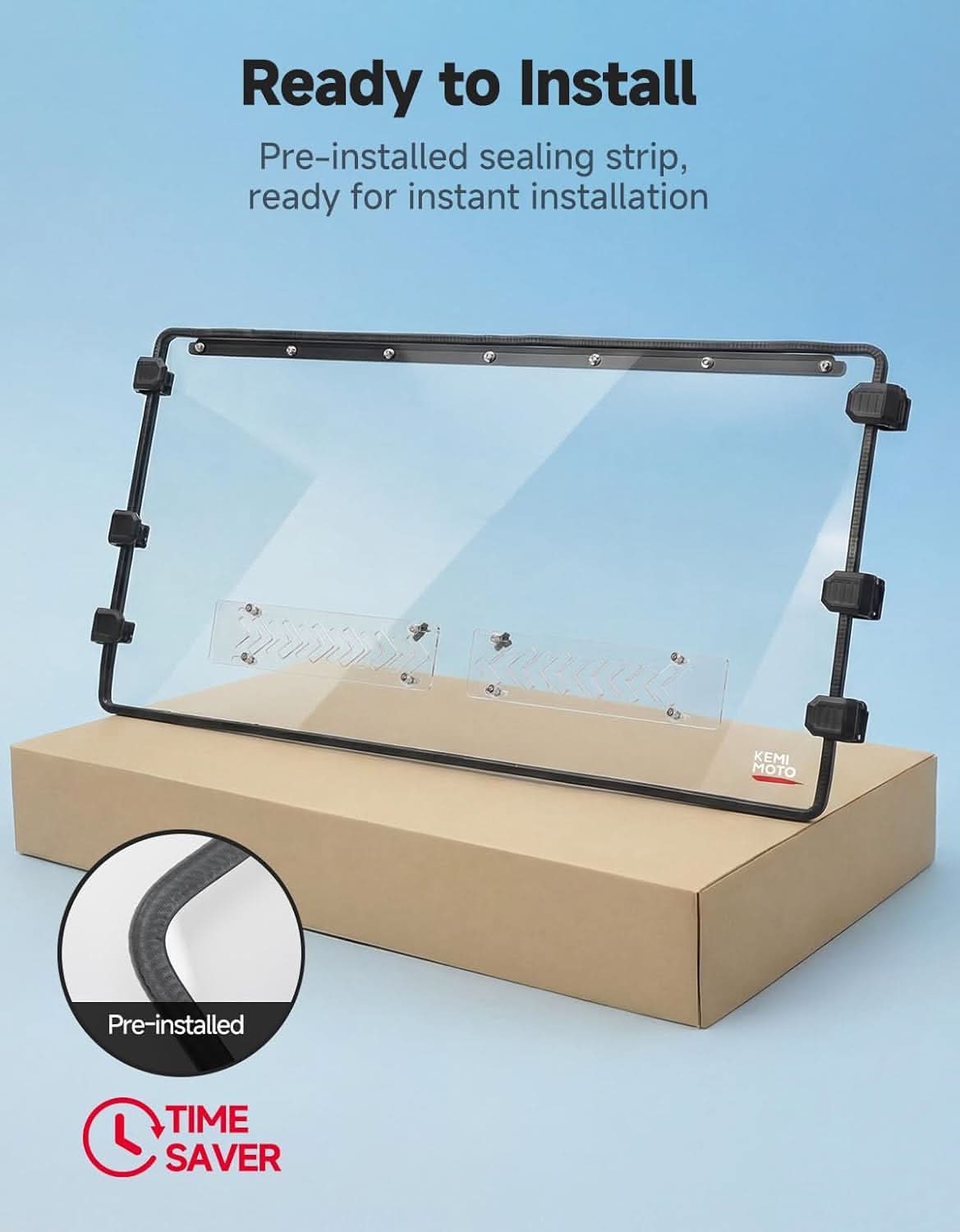 UTV Scratch-Resistant Polycarbonate Front Windshield For Kawasaki Ridge - Image 6