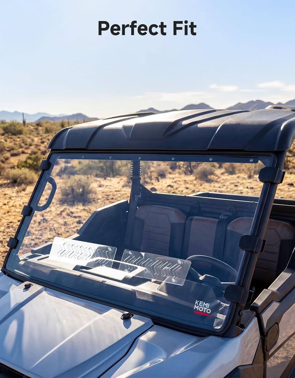 UTV Scratch-Resistant Polycarbonate Front Windshield For Kawasaki Ridge - Image 7