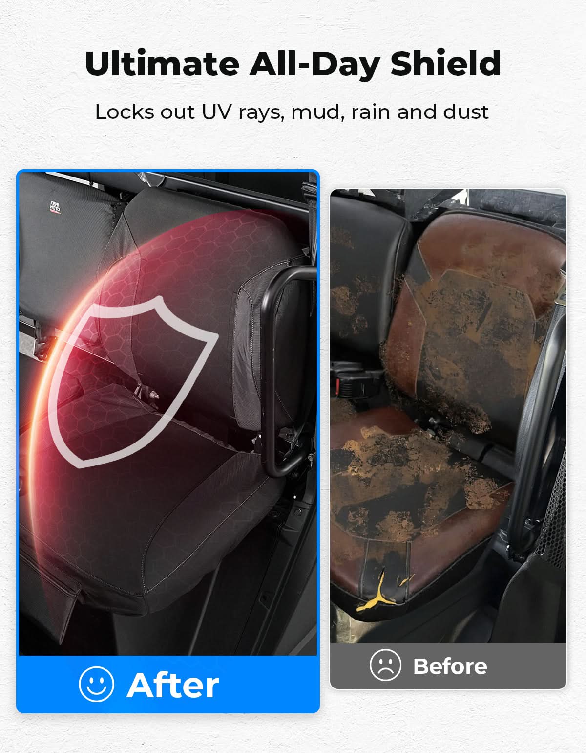 UTV Seat Cover Set with Wingback for Polaris Ranger XP 1000 2022-2025 - Image 4