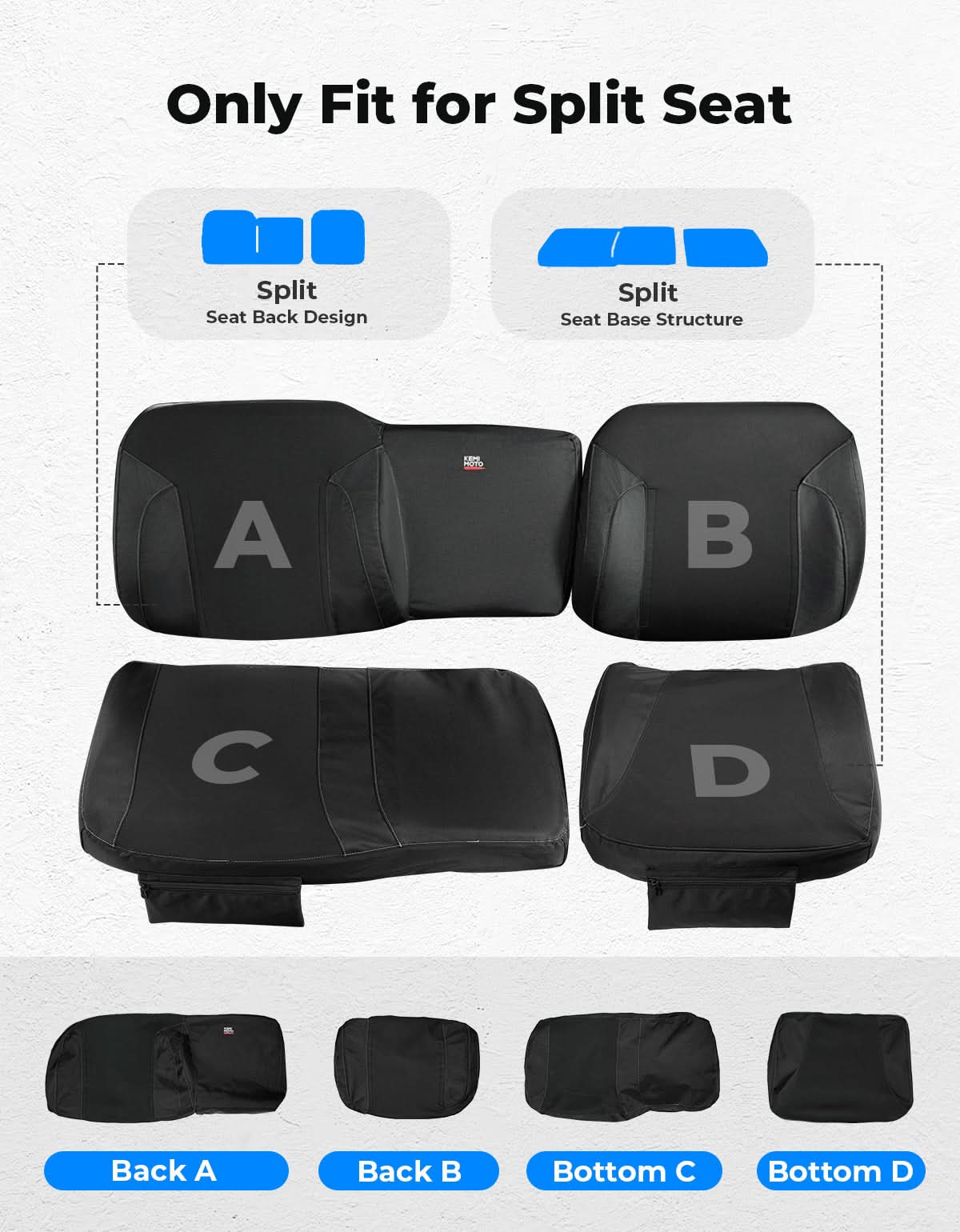 UTV Seat Cover Set with Wingback for Polaris Ranger XP 1000 2022-2025 - Image 8