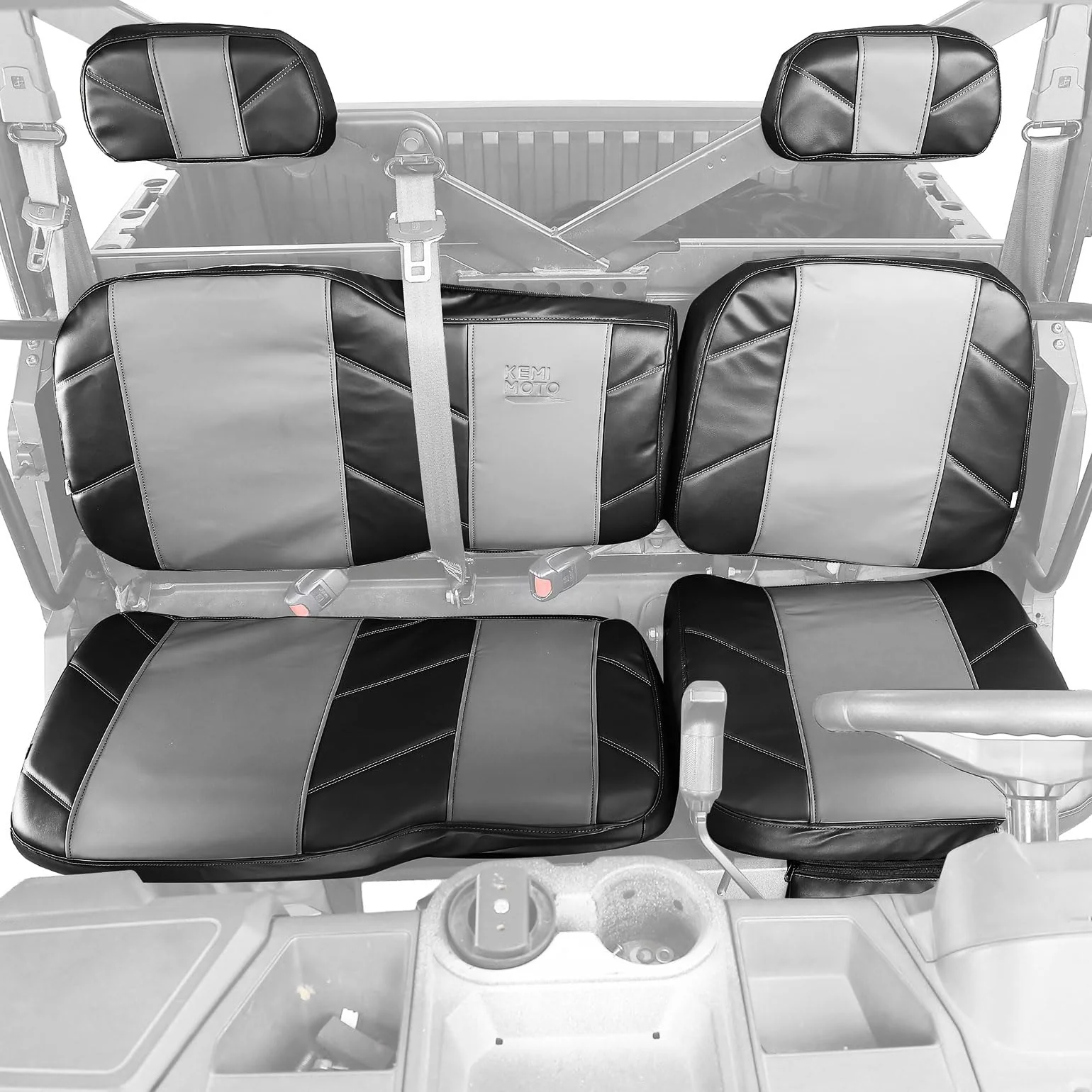 UTV Leather Seat Covers with Pocket for Polaris Ranger XP 1000/Crew - Image 6