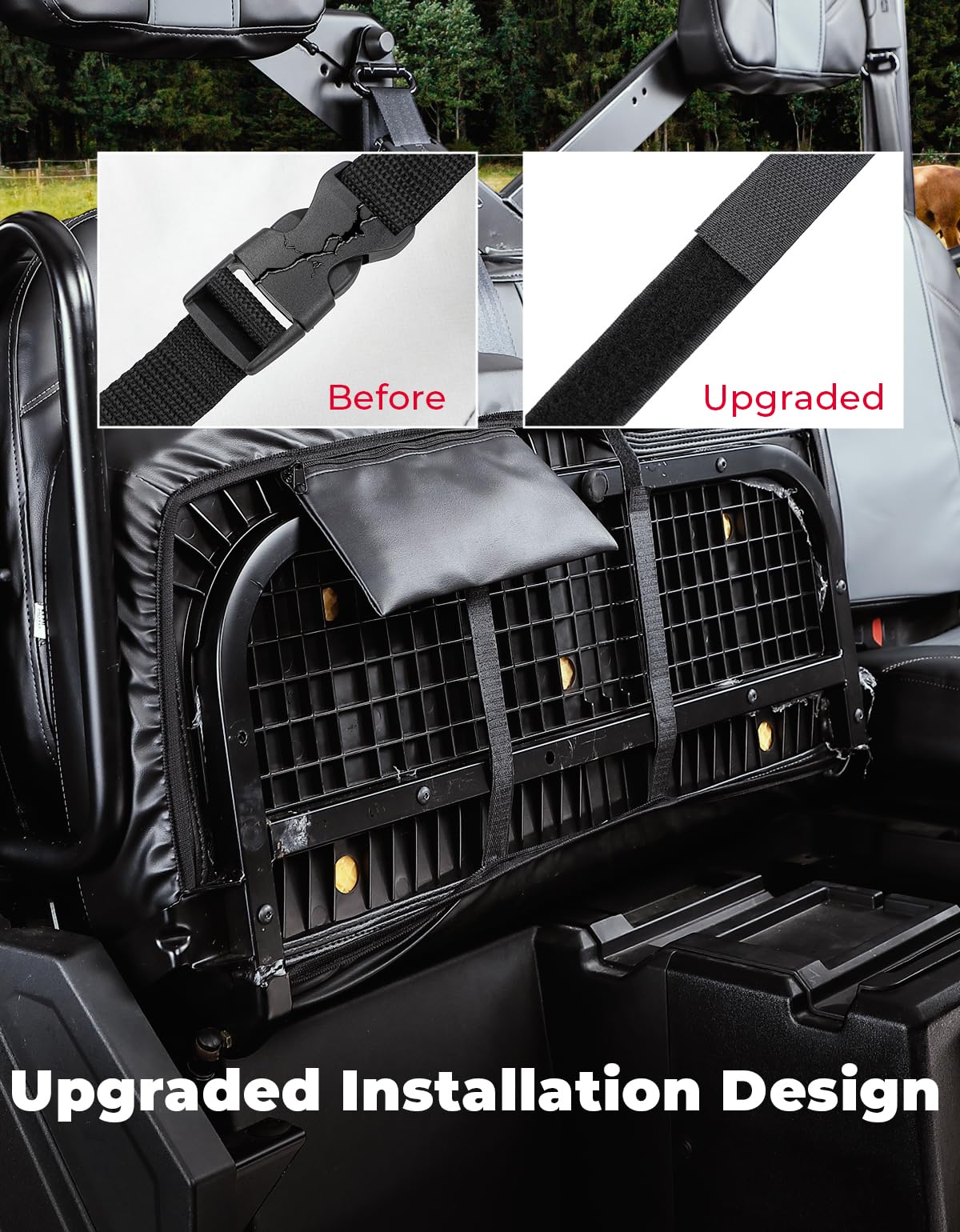 UTV Leather Seat Covers with Pocket for Polaris Ranger XP 1000/Crew - Image 8
