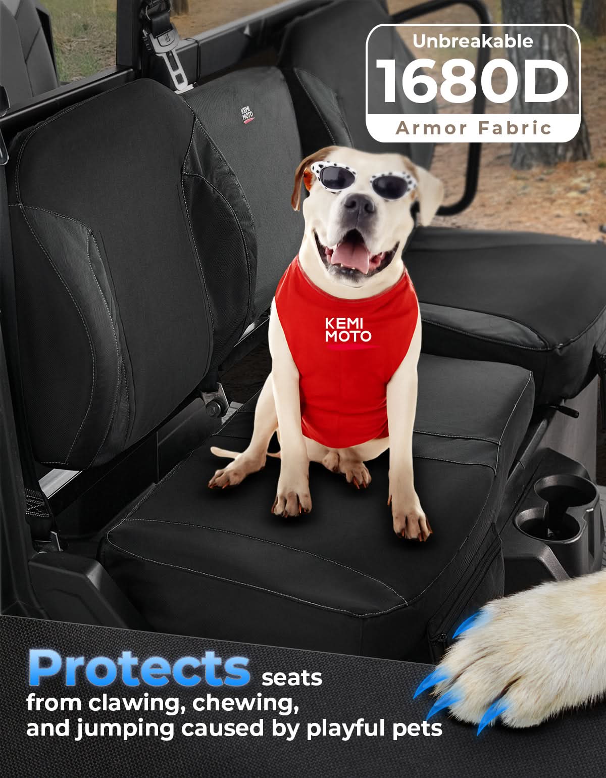 UTV Wingback Seat Cover Set for Polaris Ranger Crew XP 1000 - Image 5