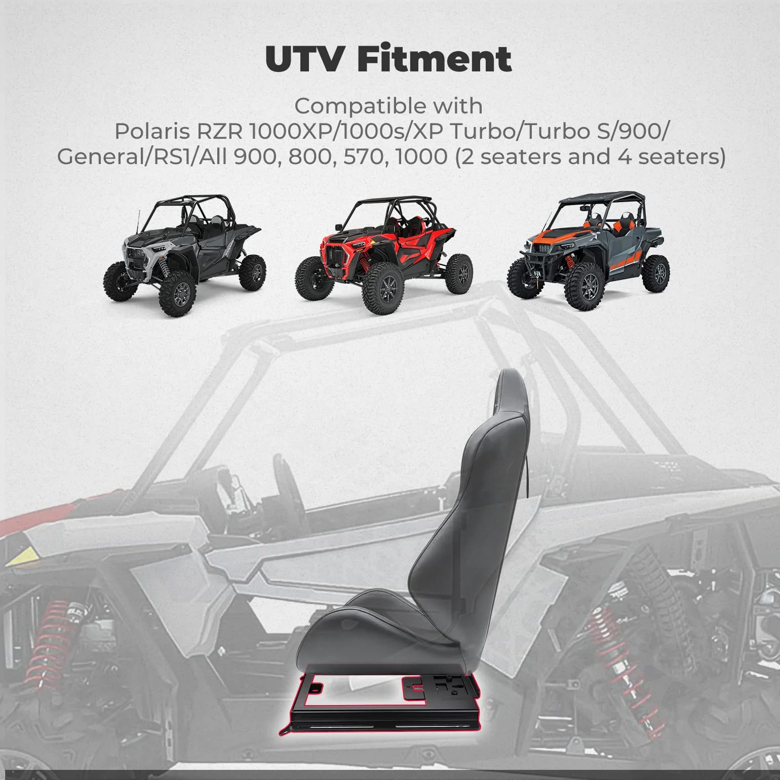 UTV Metal Seat Lowering Base for Polaris RZR 800 900 S 1000 XP Turbo S - Image 6
