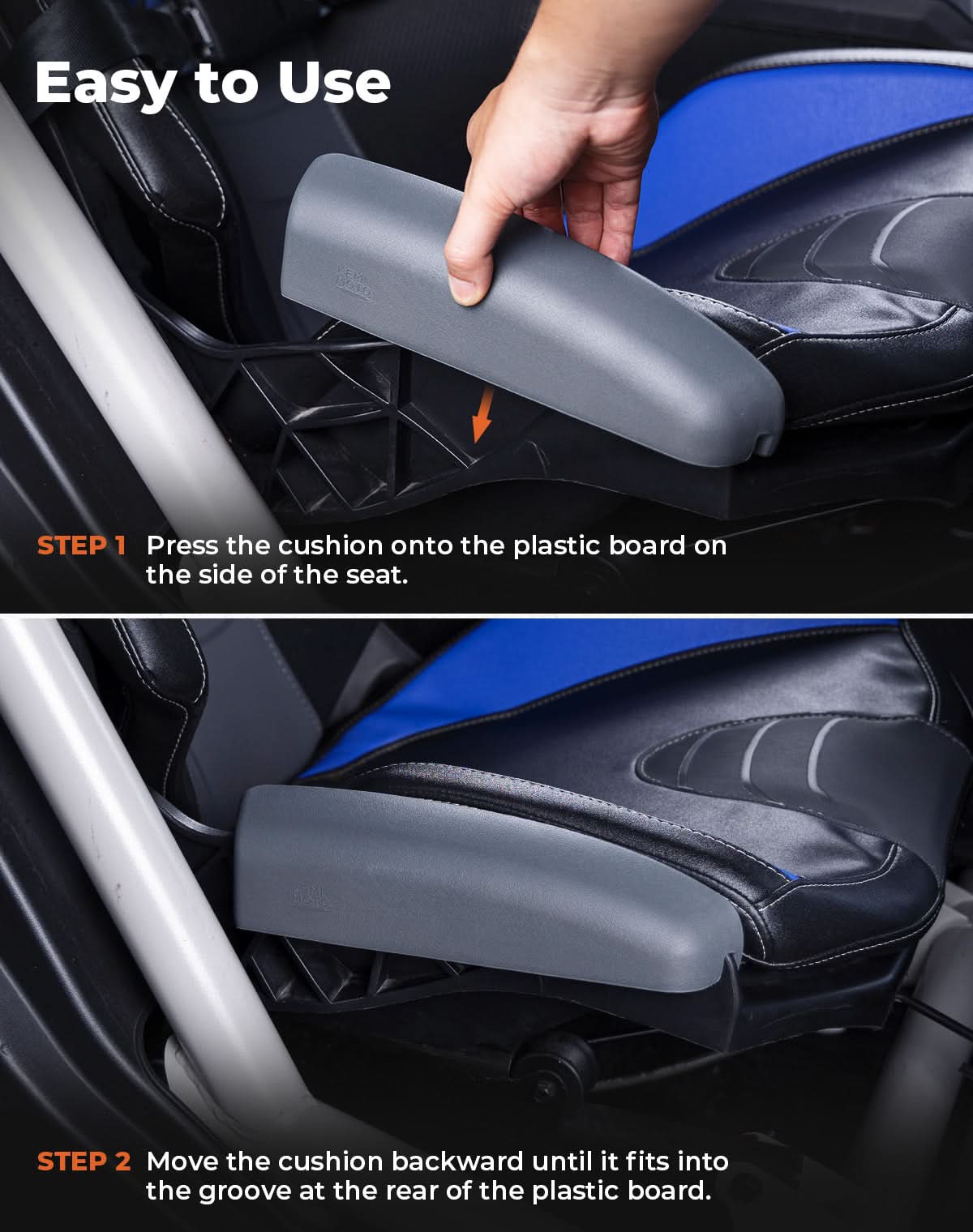 UTV Seat Side Cushions – Fits 2017–2026 Can-Am Maverick X3 MAX & Maverick R, PU Foam Thigh Suppor - Image 8