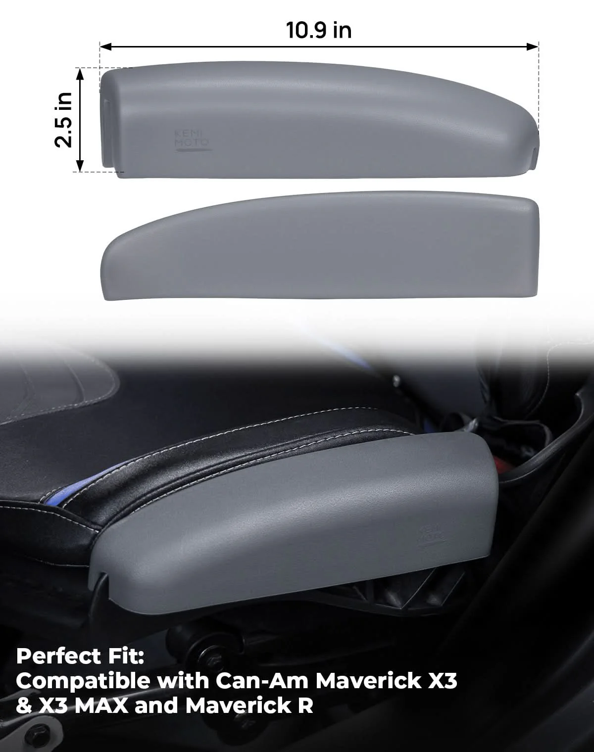 UTV Seat Side Cushions – Fits 2017–2026 Can-Am Maverick X3 MAX & Maverick R, PU Foam Thigh Suppor - Image 9