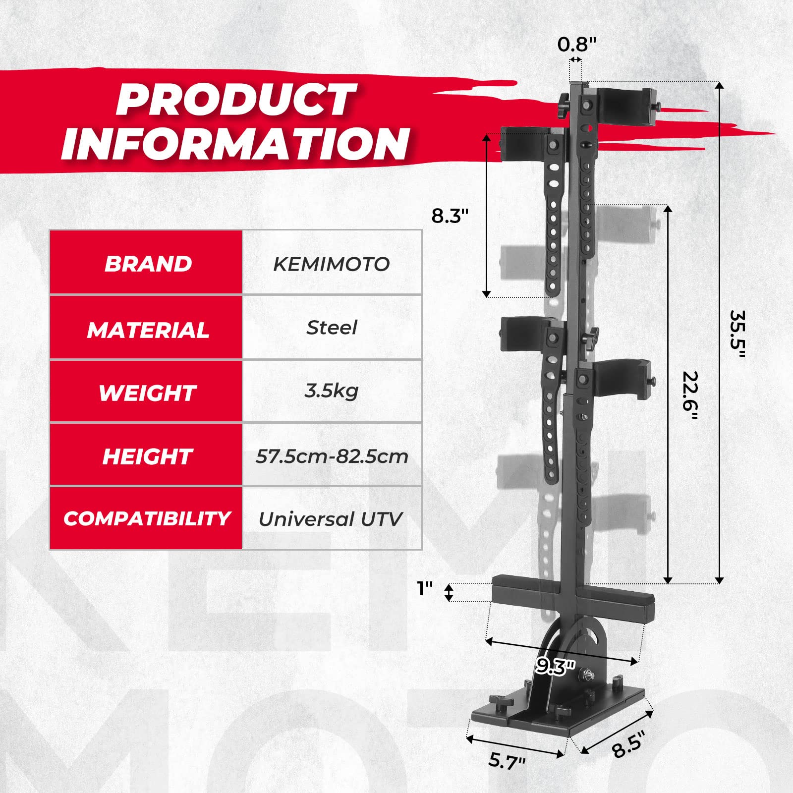 UTV Shotgun Holder, Floor Vertical Mount Holder - Image 6