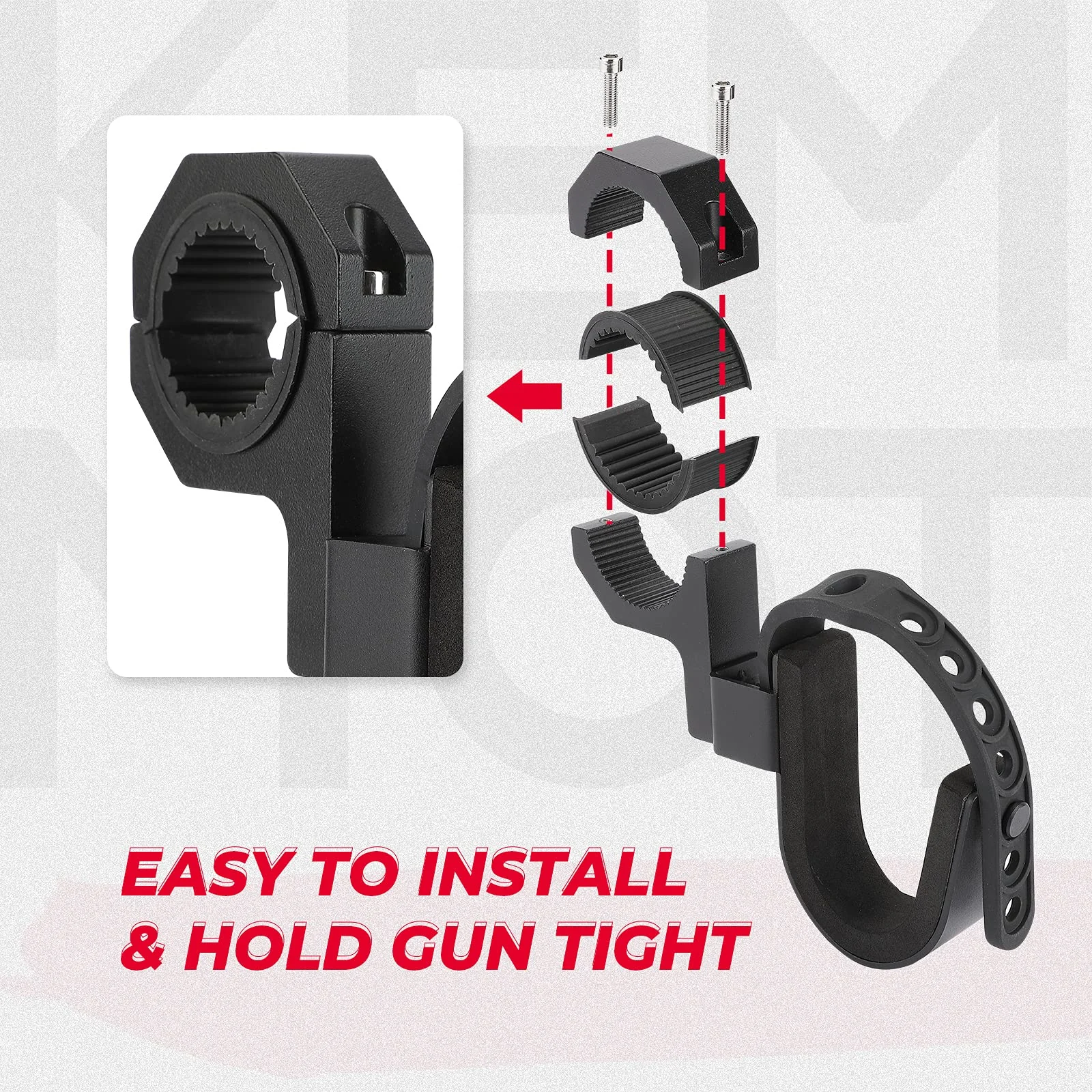 UTV Shotgun Holder Fit 1.75ā 2ā Roll Bars Ski Rack Bow Rack (2 pieces) - Image 5