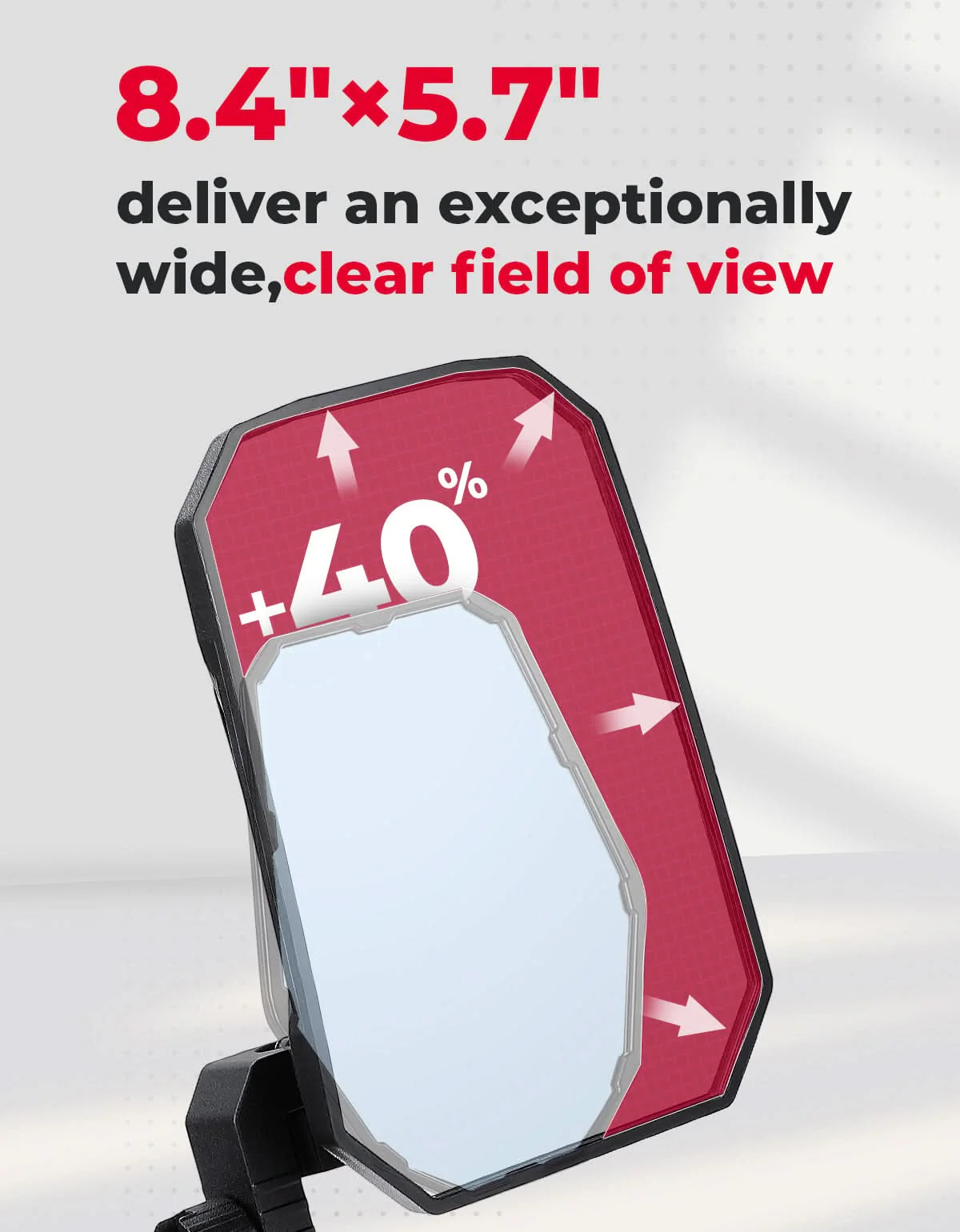 UTV Side Mirrors 2025 NEW Billet Aluminum 8.4" x 5.7" Wide View for Polaris Ranger/General Can Am Defender/Commander/Maverick Trail CFMOTO Uforce - Image 4