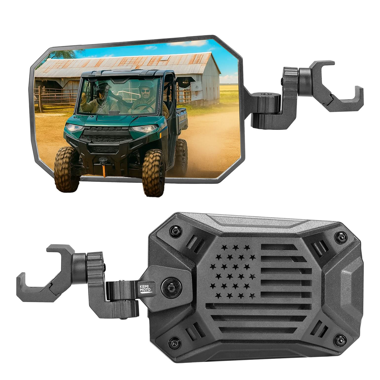 UTV Side Mirrors 2025 NEW Billet Aluminum 8.4" x 5.7" Wide View for Polaris Ranger/General Can Am Defender/Commander/Maverick Trail CFMOTO Uforce - Image 8