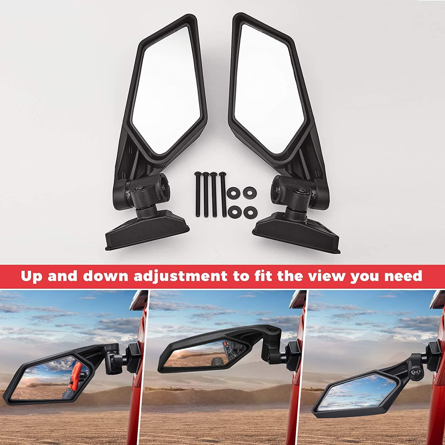 1 Pair Side View Mirrors 360° Adjustment for Can Am Maverick X3 - Image 3