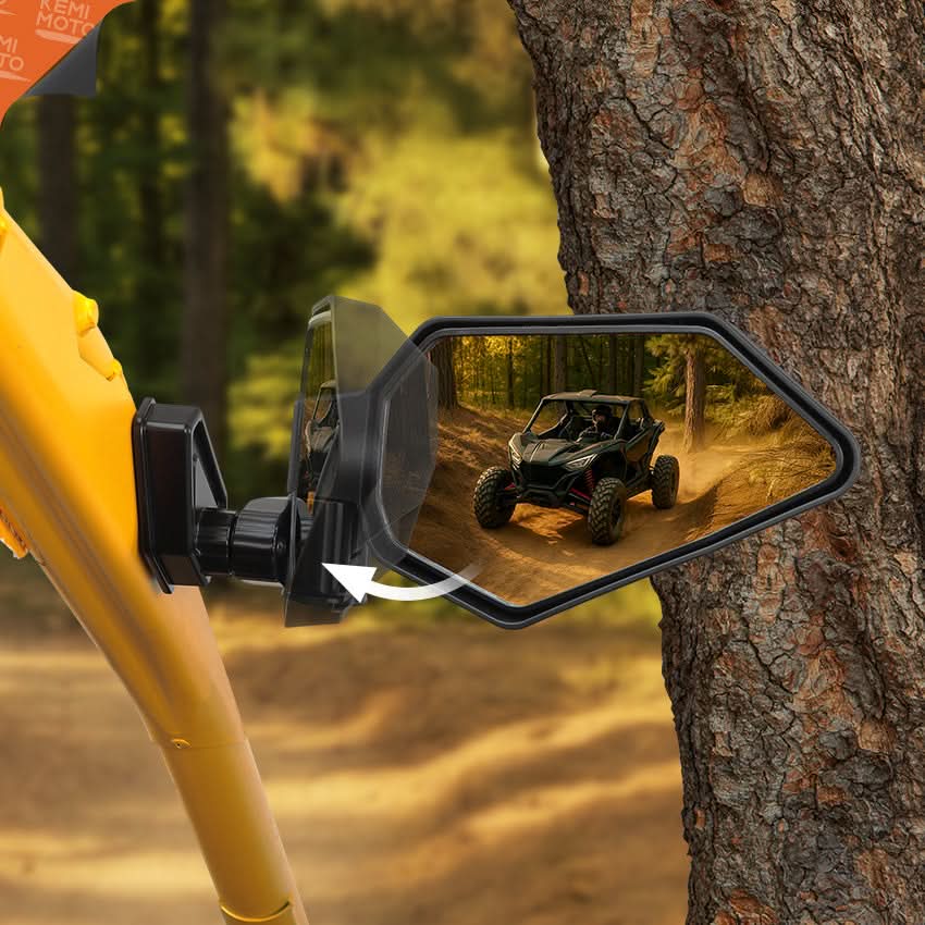 UTV Side Mirrors Automatic Folding and Resetting in The Event of Collision Compatible with Can Am Maverick R and R Max X/X RS/X RS with Smart-Shox 2024-2026, Shatterproof Glass - Image 11