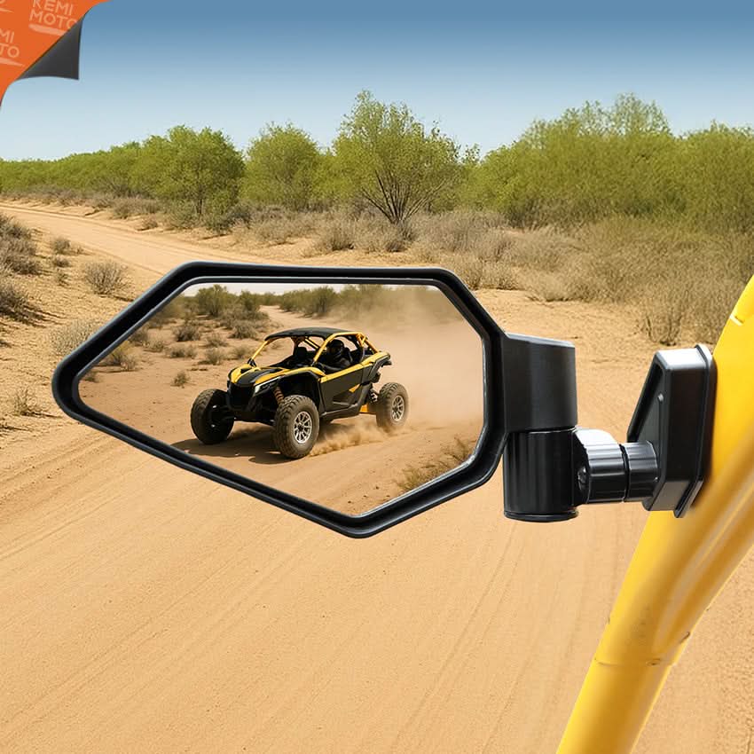 UTV Side Mirrors Automatic Folding and Resetting in The Event of Collision Compatible with Can Am Maverick R and R Max X/X RS/X RS with Smart-Shox 2024-2026, Shatterproof Glass - Image 4