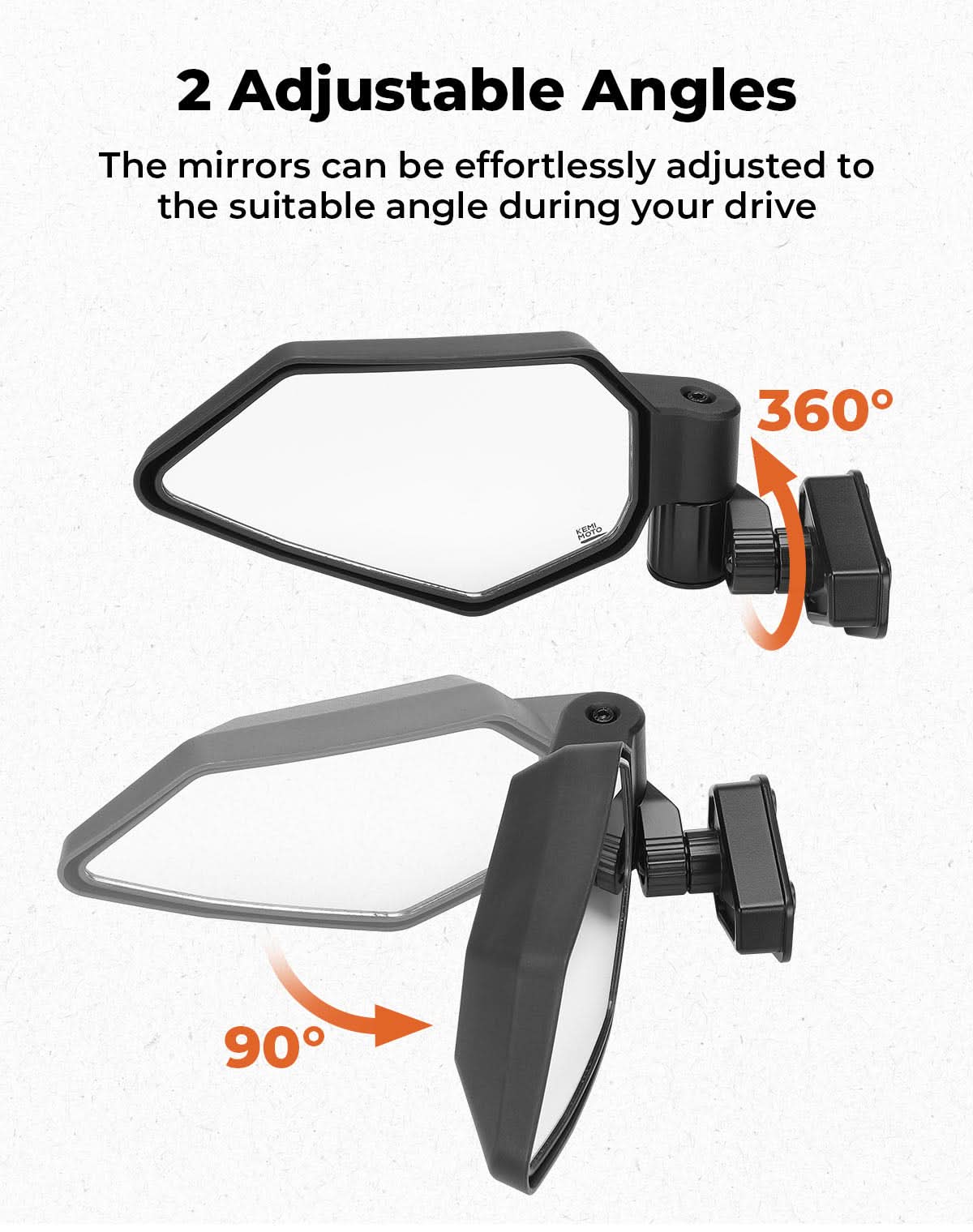 UTV Side Mirrors Automatic Folding and Resetting in The Event of Collision Compatible with Can Am Maverick R and R Max X/X RS/X RS with Smart-Shox 2024-2026, Shatterproof Glass - Image 8
