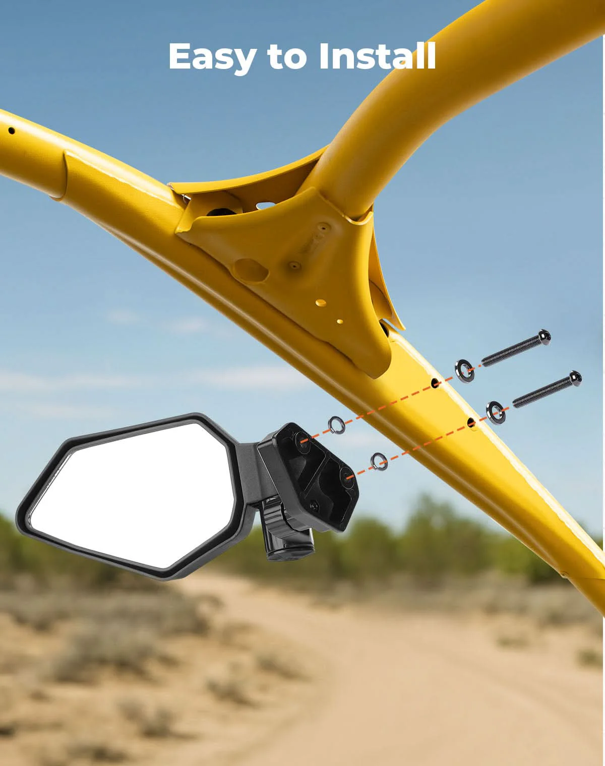 UTV Side Mirrors Automatic Folding and Resetting in The Event of Collision Compatible with Can Am Maverick R and R Max X/X RS/X RS with Smart-Shox 2024-2026, Shatterproof Glass - Image 9