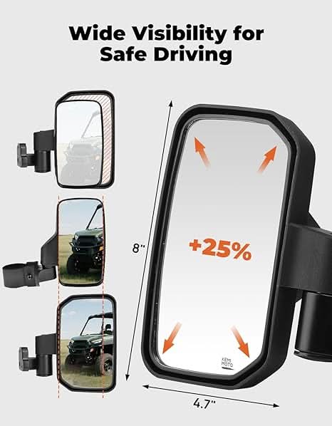 UTV Side Mirrors for Can-Am Defender HD5|7|8|9|10 2016-2026 - Image 4