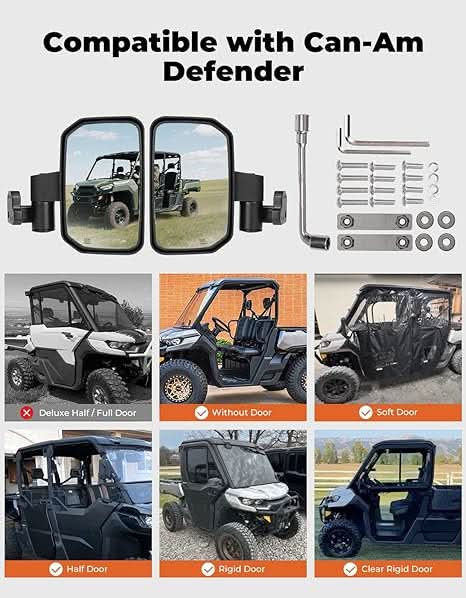 UTV Side Mirrors for Can-Am Defender HD5|7|8|9|10 2016-2026 - Image 6