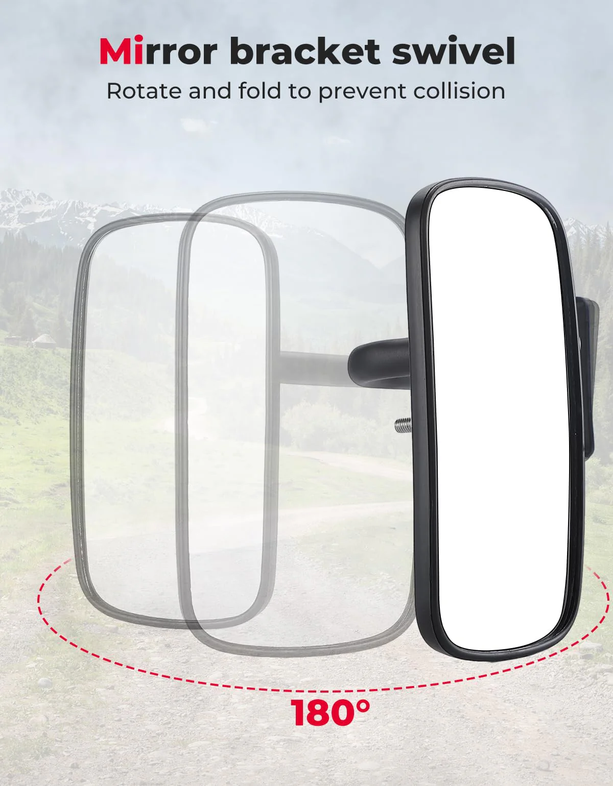 UTV Side Mirrors for Kubota RTV 400/ 500/ X1100/ X1140/ X1100C - Image 6