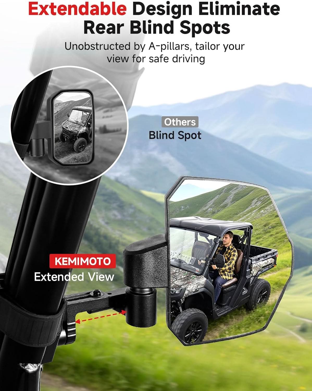 UTV Side Mirrors For Polaris|Can-Am| CFMOTO - Image 3