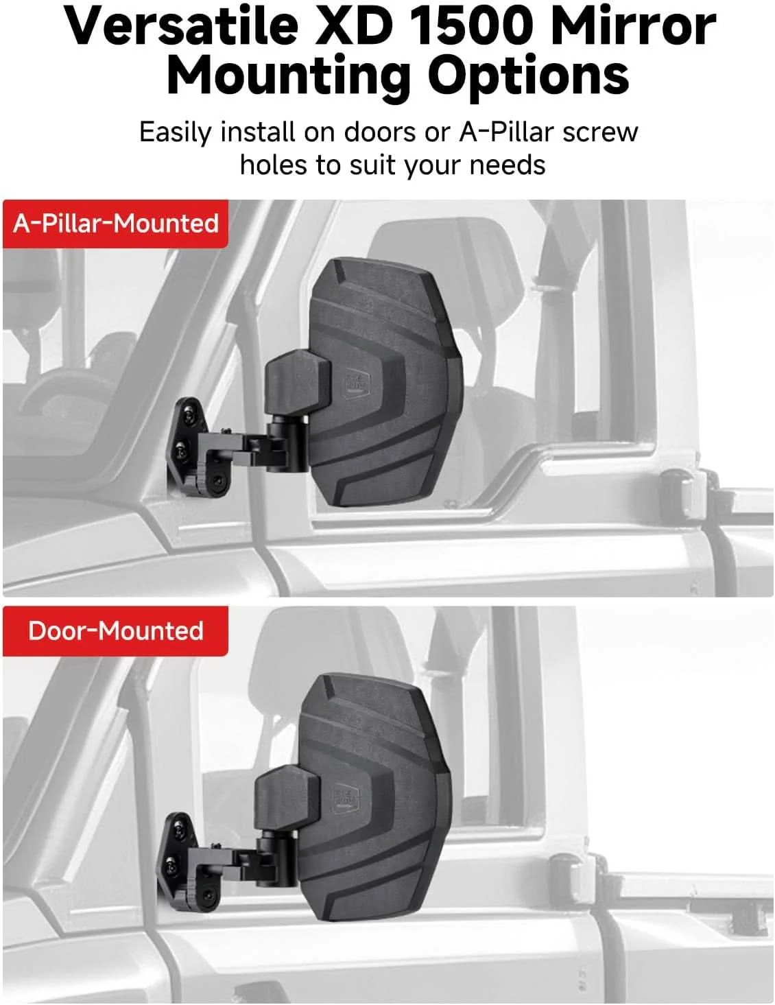 UTV Side Mirrors for Polaris Ranger Crew/XD 1500 2024-2026 - Image 4