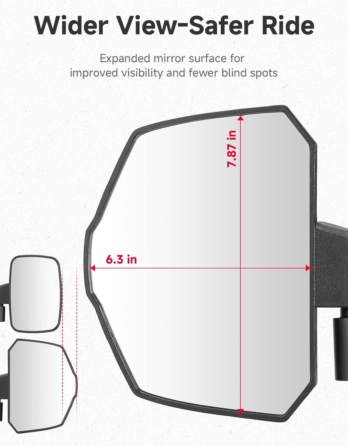 UTV Side Mirrors Larger View For Polaris|CFMOTO|Hisun - Image 5