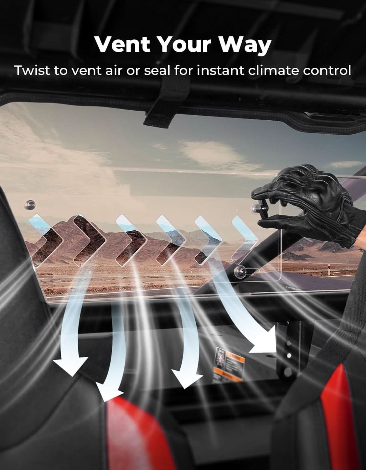 UTV Sliding Vented Tinted Rear Windshield for 2024+ Polaris RZR XP 1000 / RZR XP4 1000 - Image 2