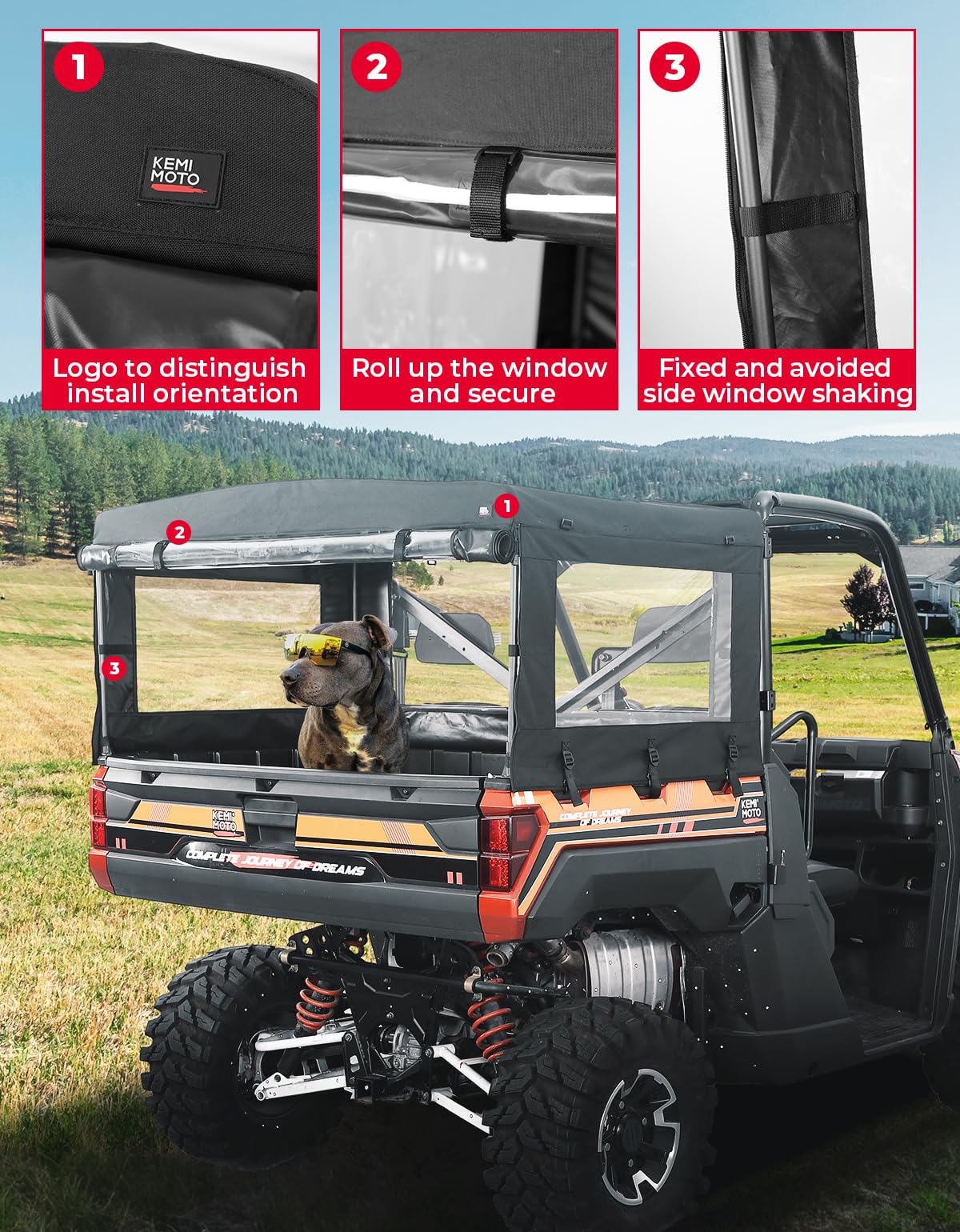 UTV Soft Cargo Camper Bed Cover Rack for Polaris Ranger 570 Full-size/XP 900/1000 / XP 1000 / Crew - Image 4