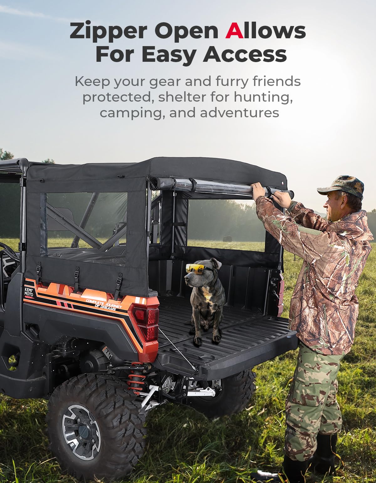UTV Soft Cargo Camper Bed Cover Rack for Polaris Ranger 570 Full-size/XP 900/1000 / XP 1000 / Crew - Image 6