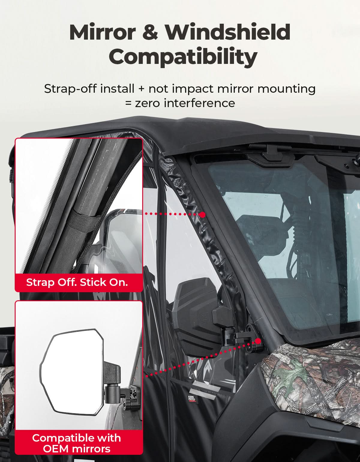 UTV Soft Full Doors Cab Enclosure for CFMOTO UFORCE U10 Pro - Image 4