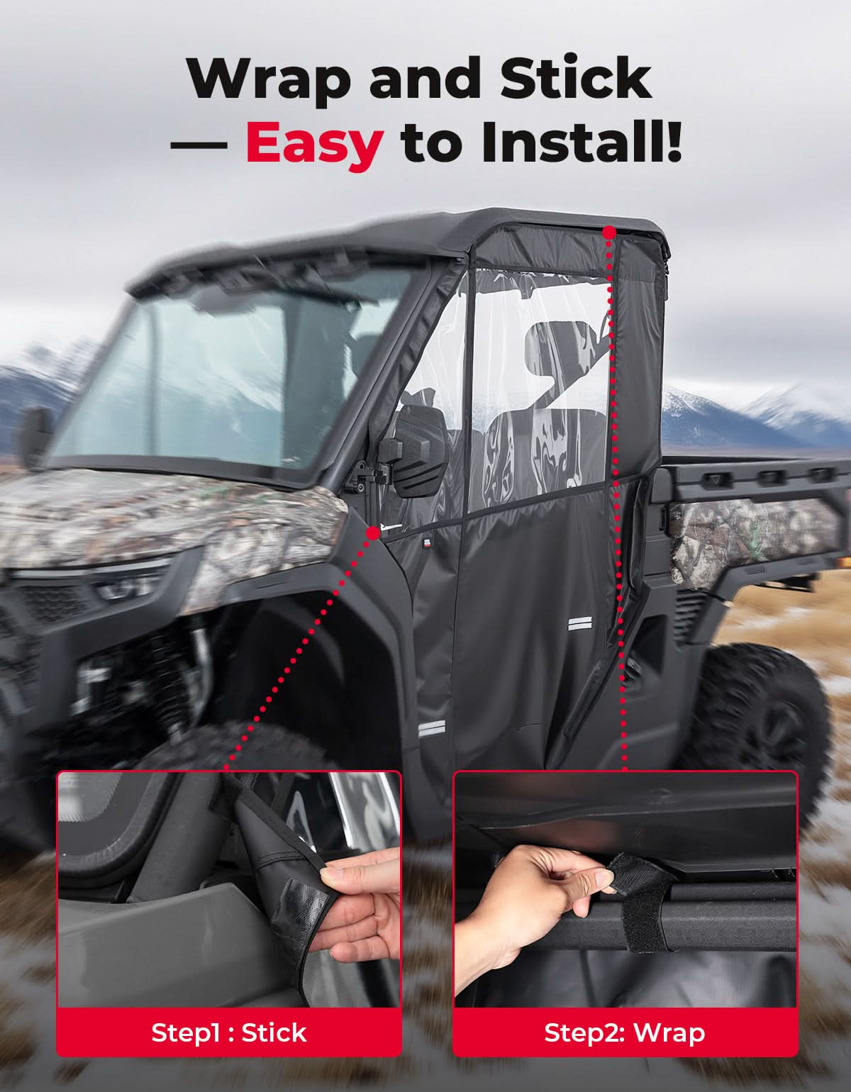 UTV Soft Full Doors Cab Enclosure for CFMOTO UFORCE U10 Pro - Image 5