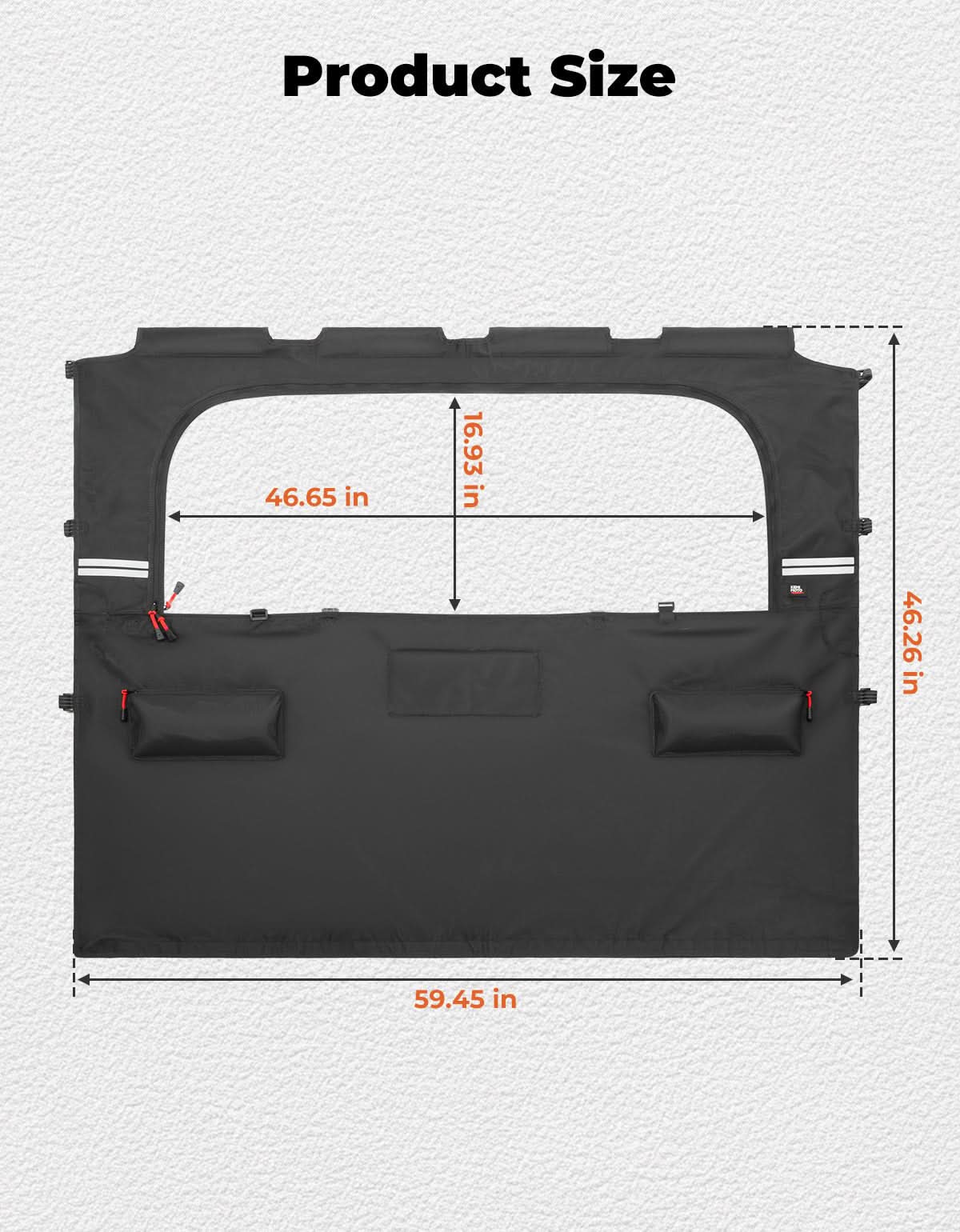 UTV Soft Rear Window for Kawasaki Mule PRO-FXT 2015+ - Image 6