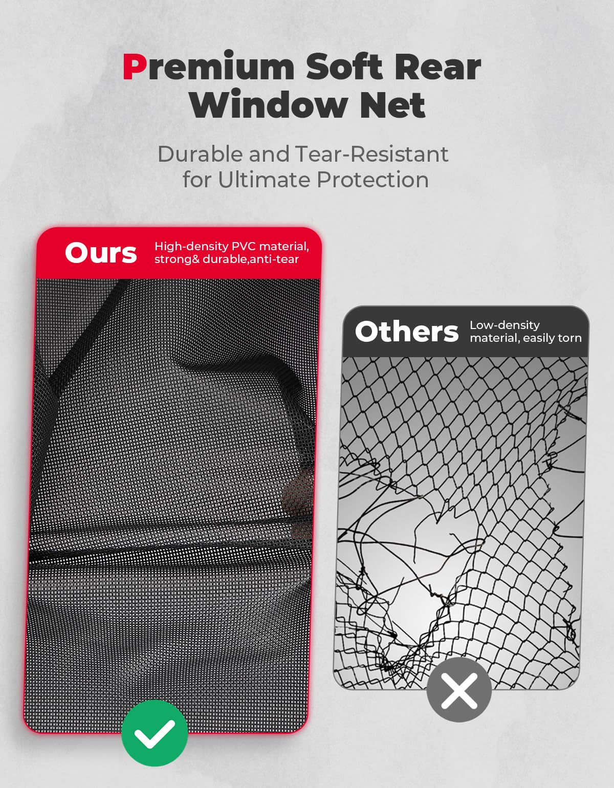 UTV Soft Rear Window Net For Pioneer 1000-6 - Image 3