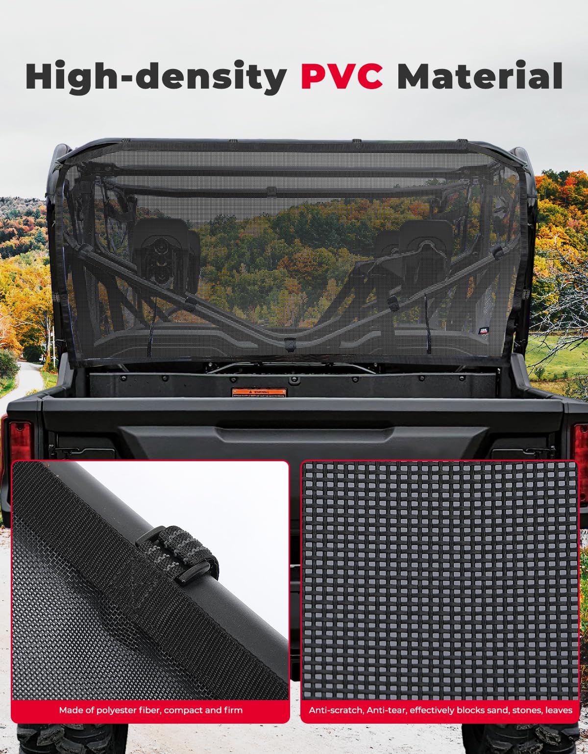 UTV Soft Rear Window Net For Pioneer 1000-6 - Image 4
