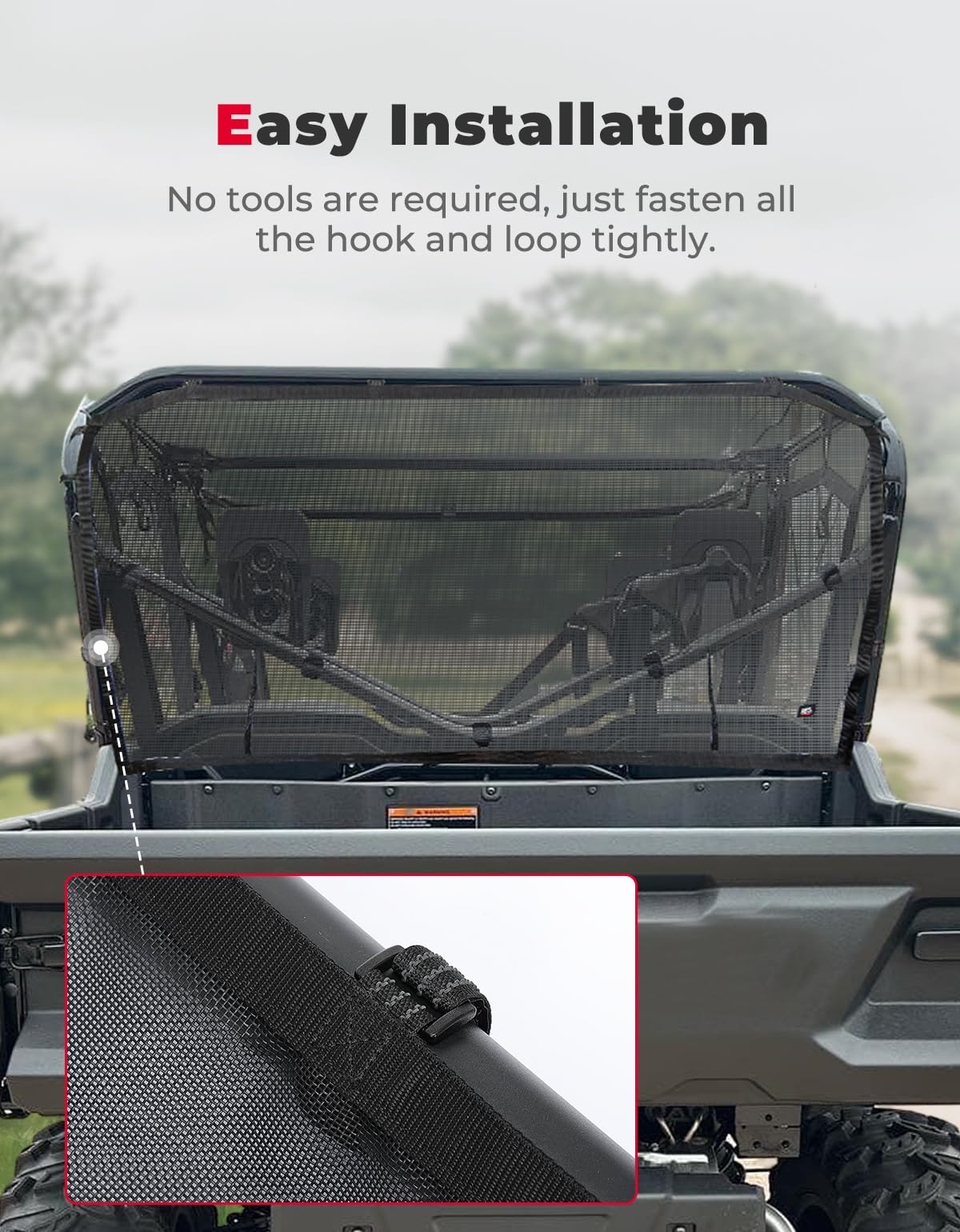 UTV Soft Rear Window Net For Pioneer 1000-6 - Image 5