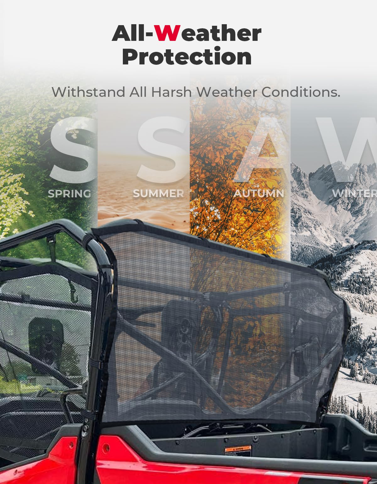 UTV Soft Rear Window Net For Pioneer 1000-6 - Image 6