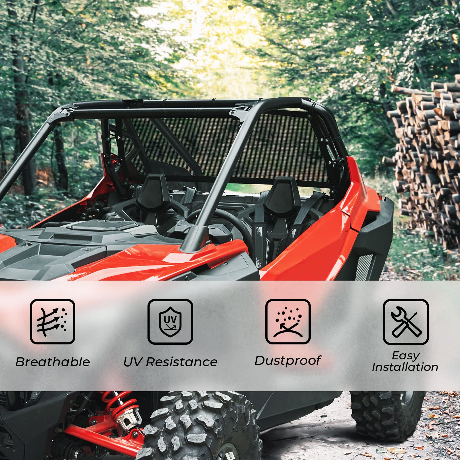 Soft Rear Window Net Mesh for Polaris RZR PRO XP - Image 7