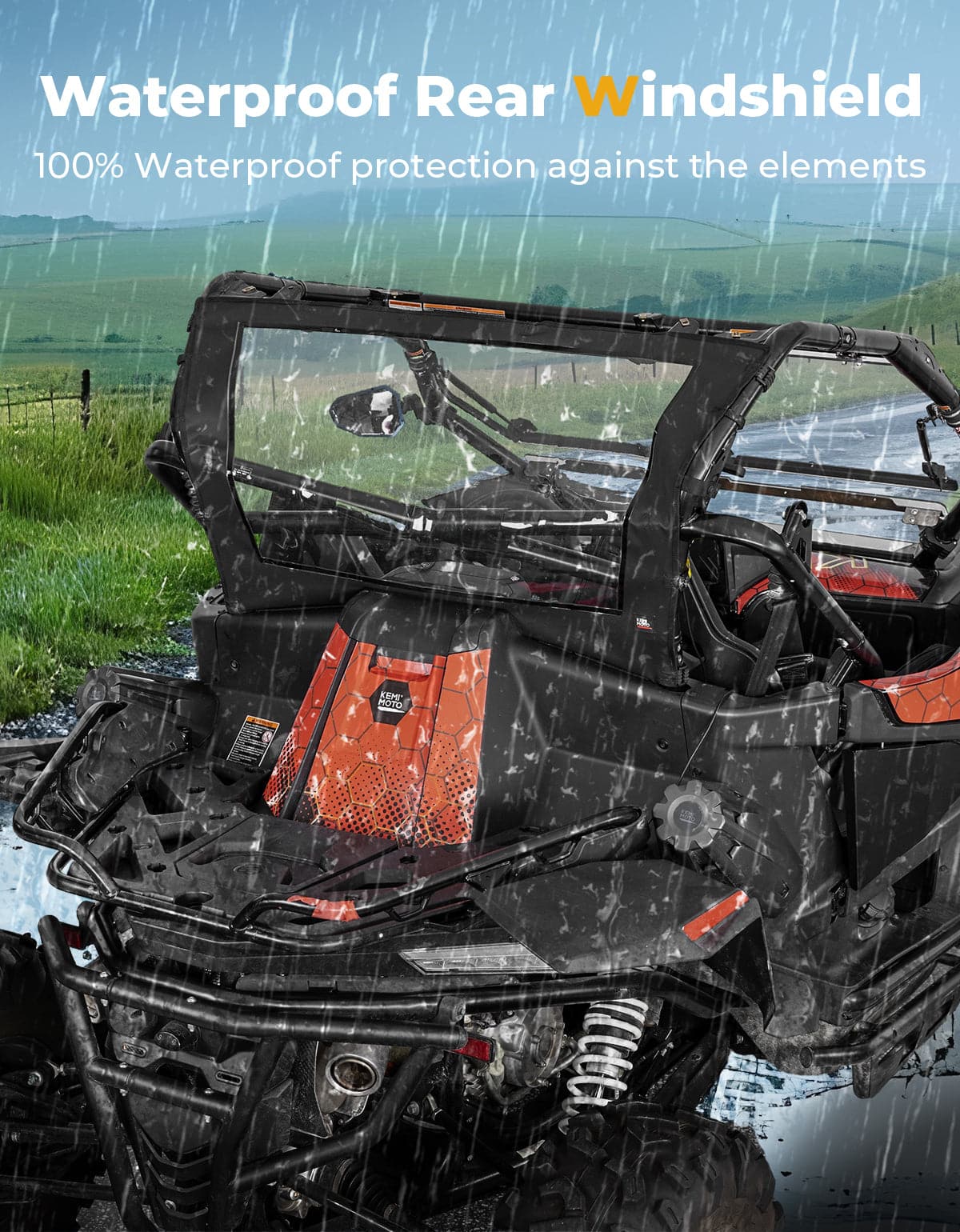 UTV Soft Rear Windshield for CFMOTO ZForce 950 - Image 2