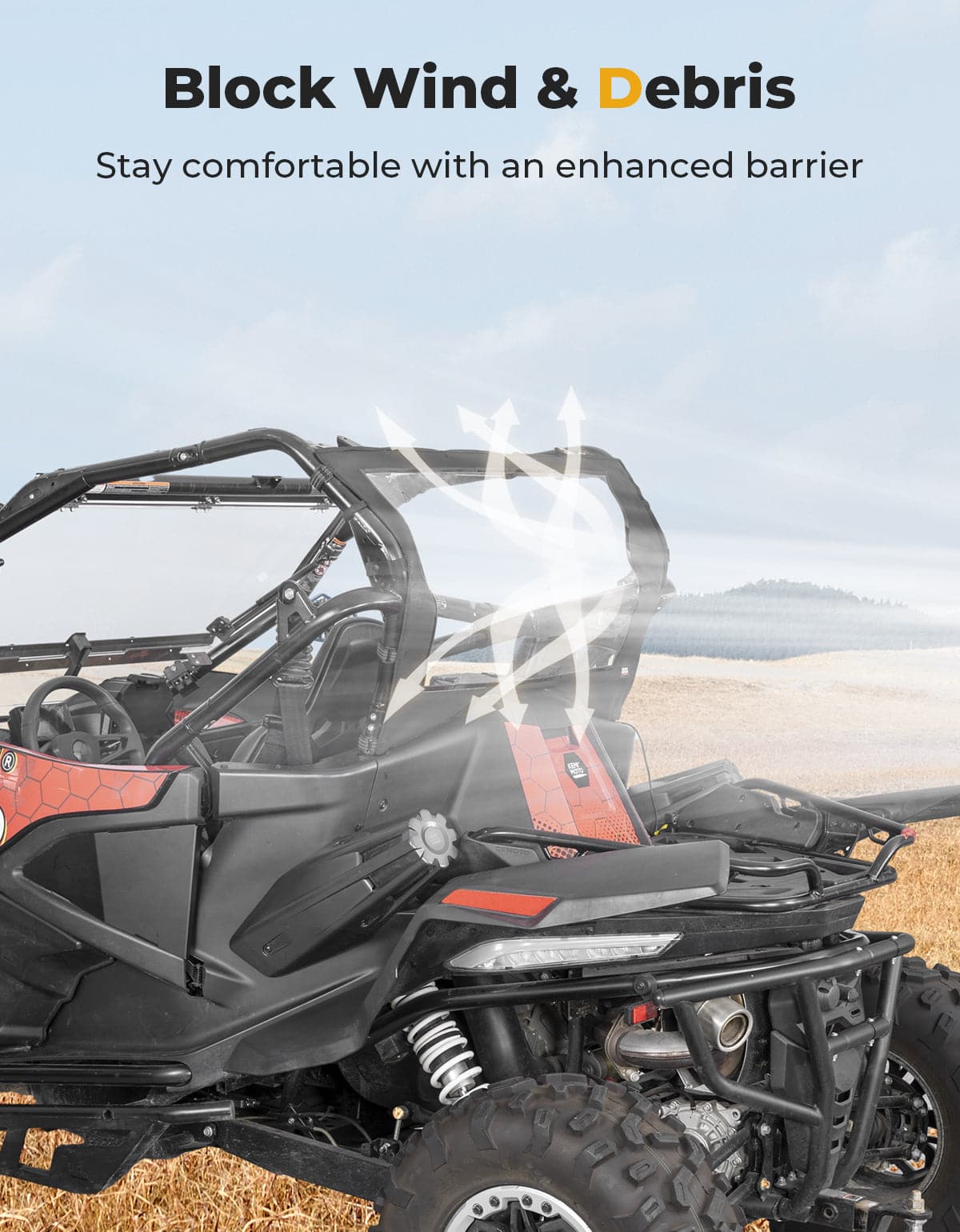 UTV Soft Rear Windshield for CFMOTO ZForce 950 - Image 6