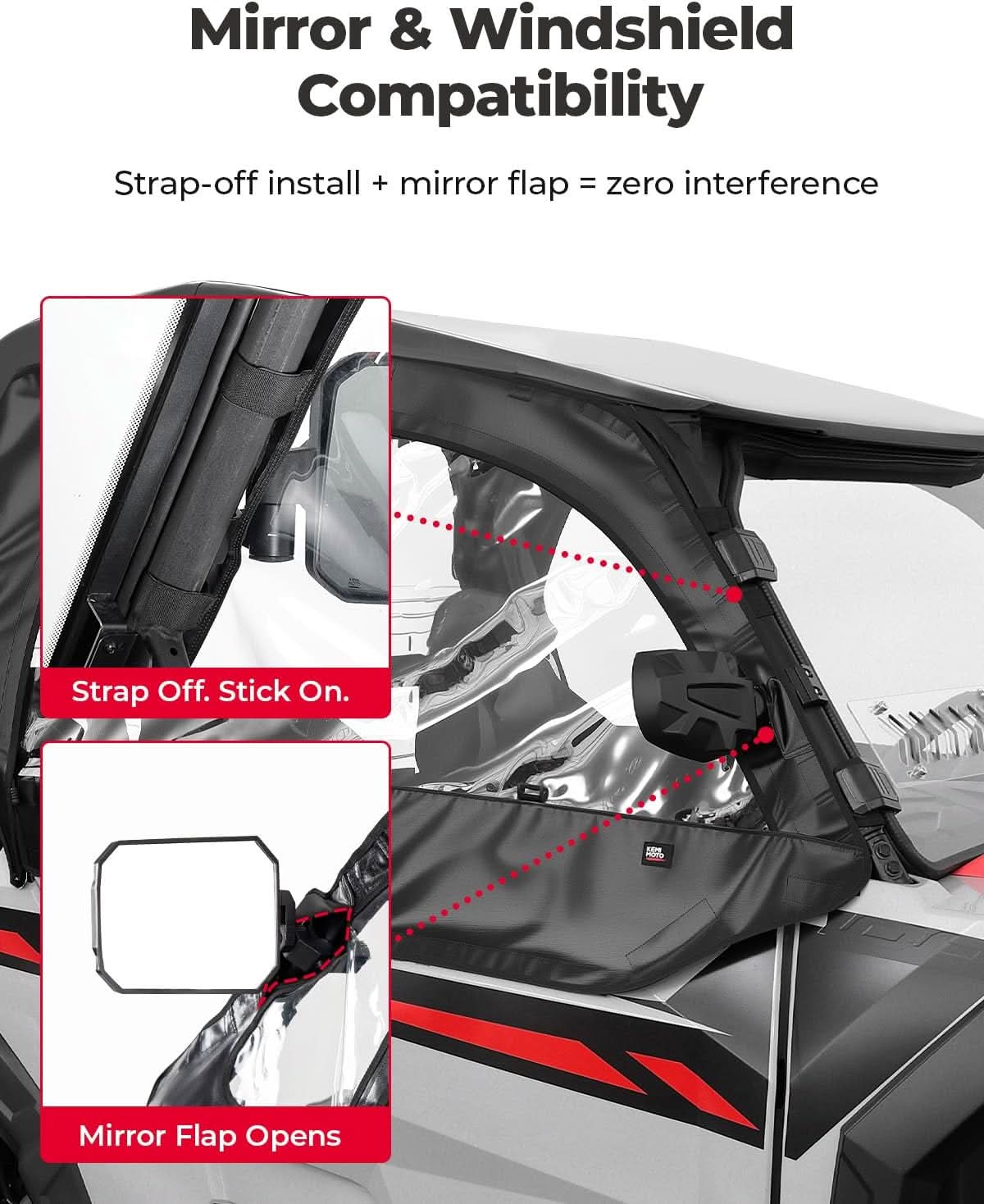 UTV Soft Upper Doors Compatible with Polaris General 1000 / XP 1000 - Image 4