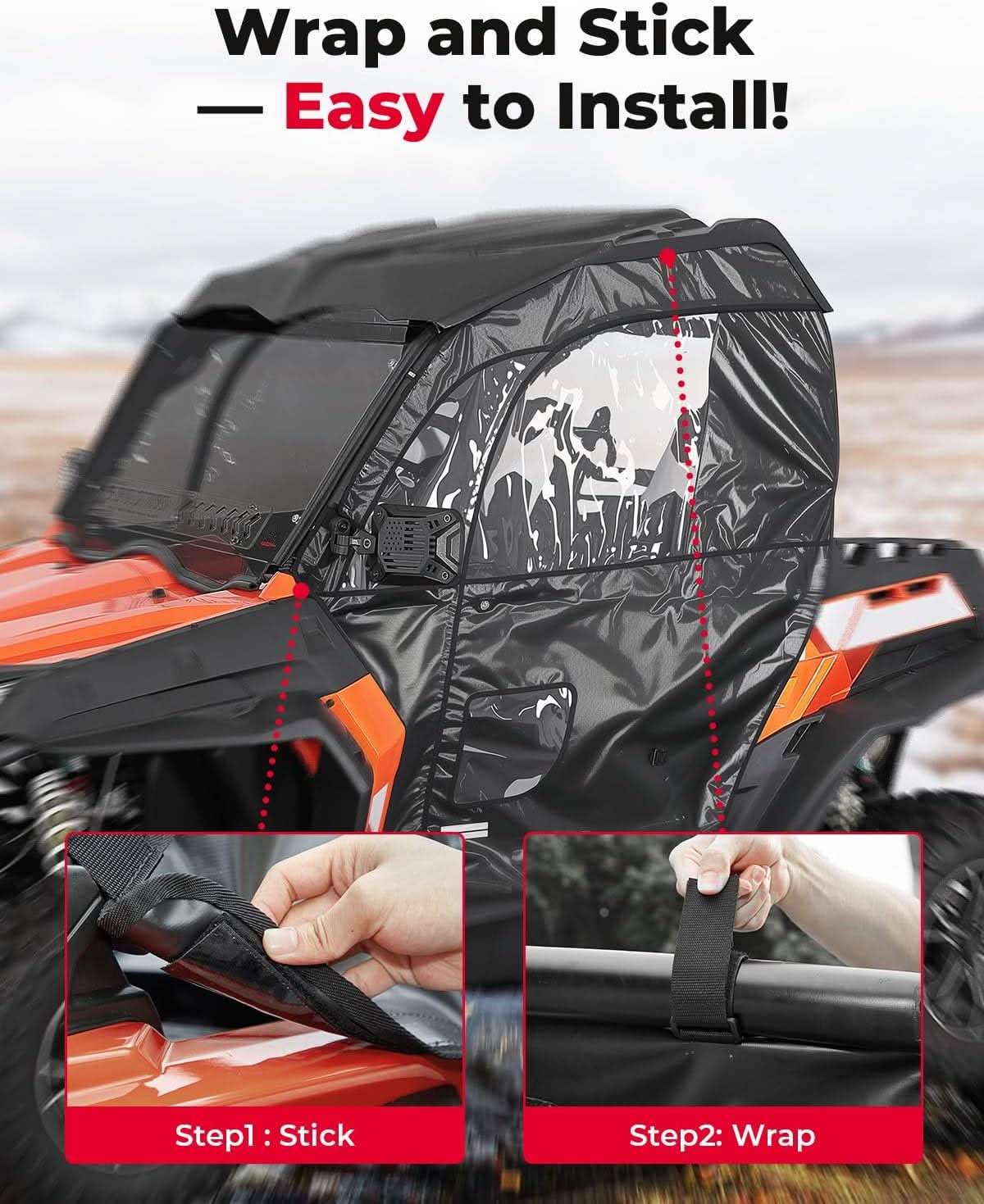 UTV Soft Upper Doors for CFMOTO ZForce 500/800EX/1000 - Image 2