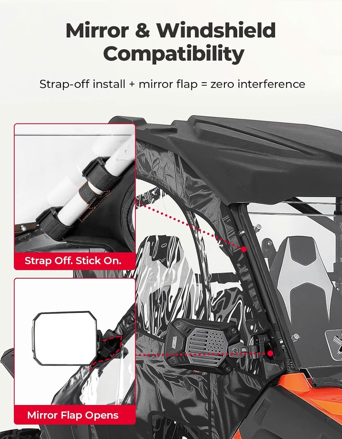 UTV Soft Upper Doors for CFMOTO ZForce 500/800EX/1000 - Image 5