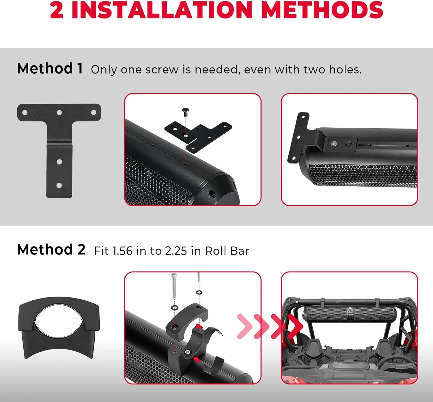 SxS UTV Sound Bar System Bluetooth Speaker 500W 28" Outdoor Marine Soundbars - Image 2