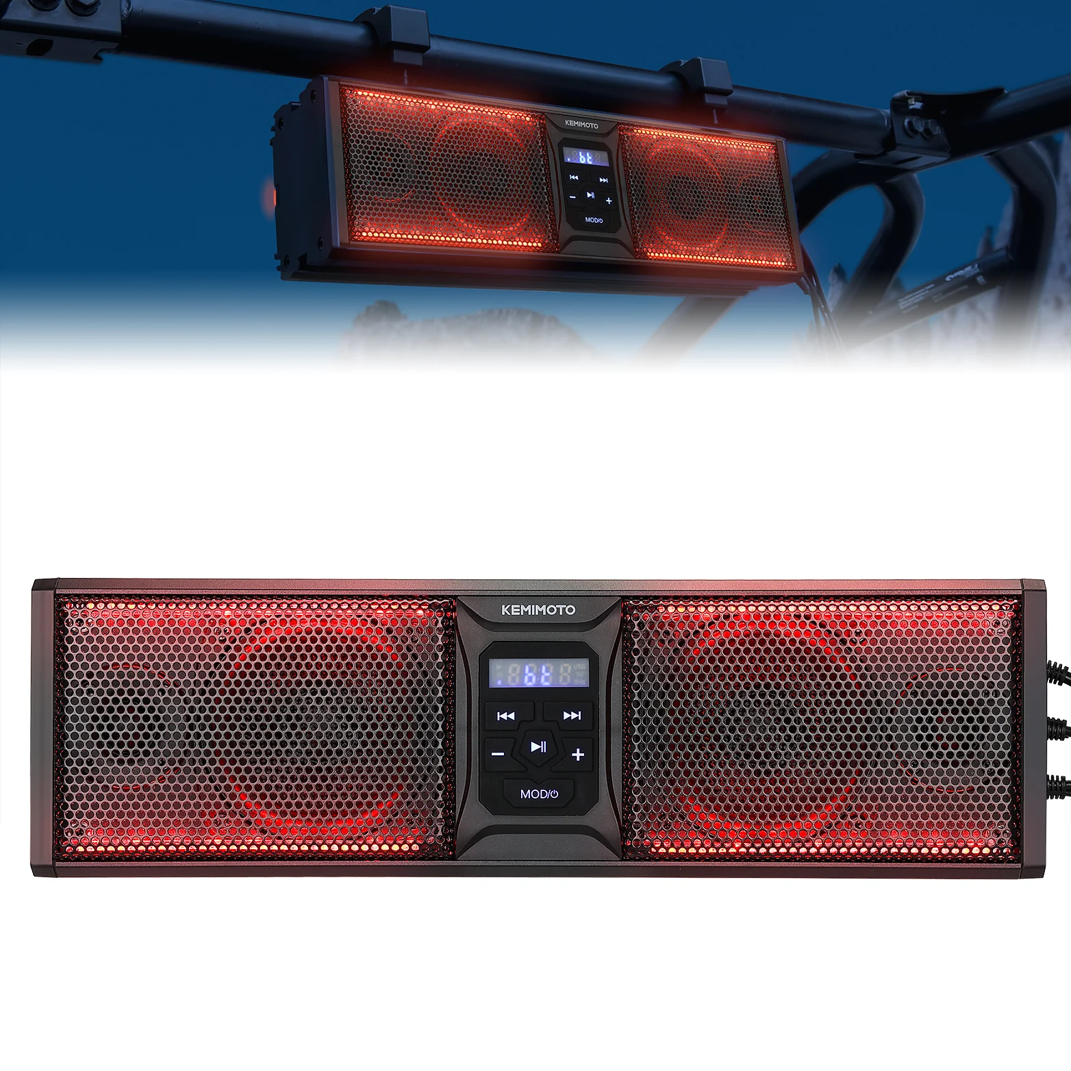 16â RGB Universal Sound Bar for Can Am Maverick X3/ RZR w/ 1.75''-2.25'' Roll Bar