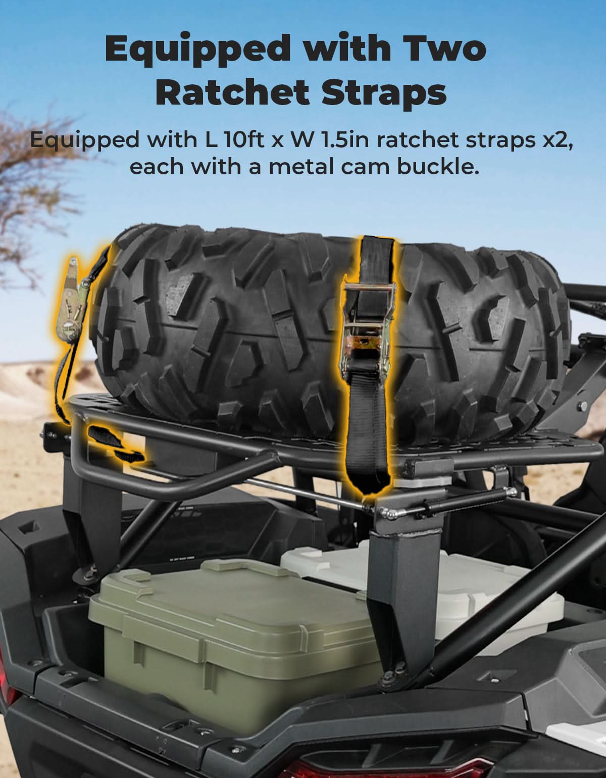 UTV Spare Tire Carrier for Polaris RZR XP 1000 / XP 4 1000 2024-2025 - Image 7