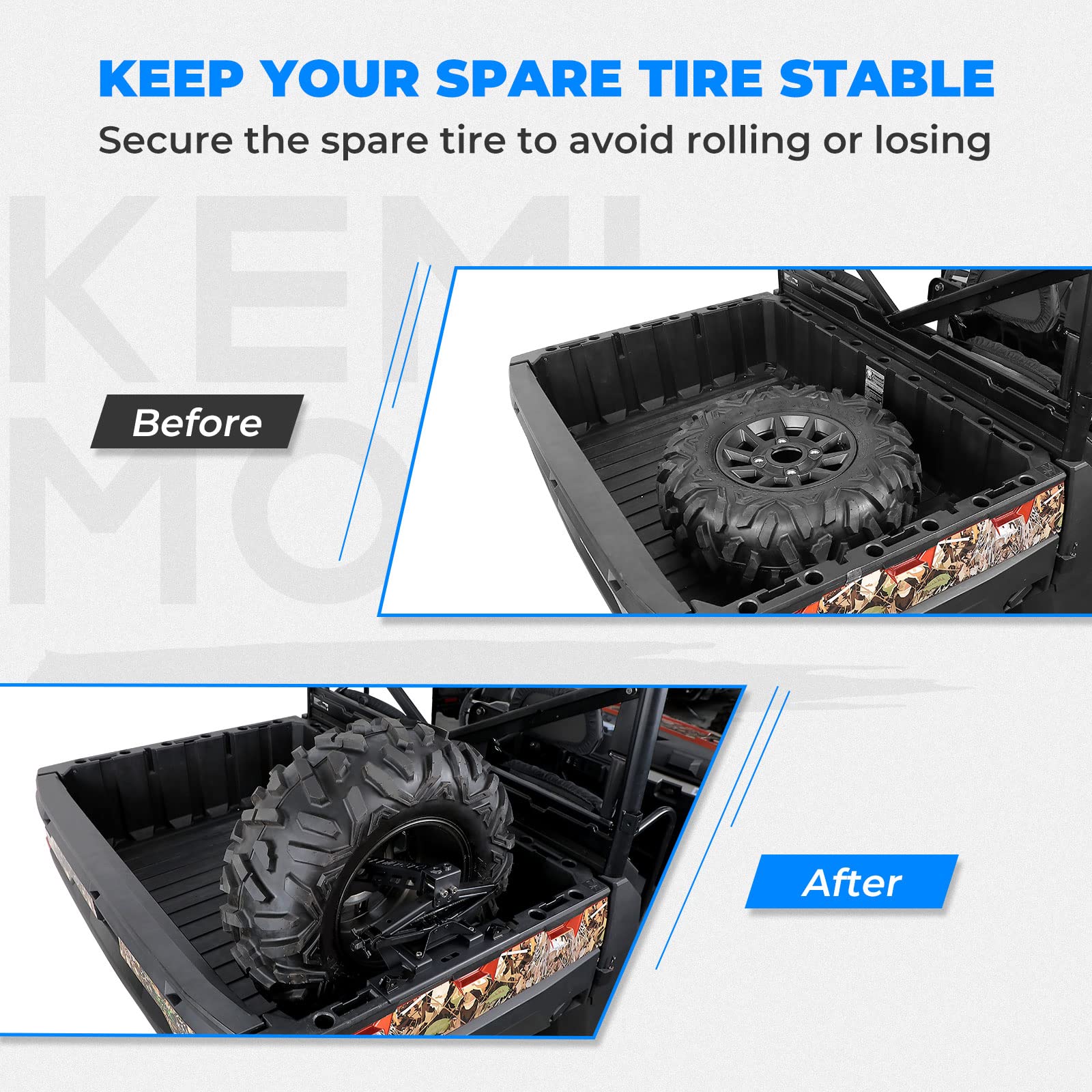 UTV Spare Tire Mount for Polaris Ranger 500 1000 XP 1000 - Image 2