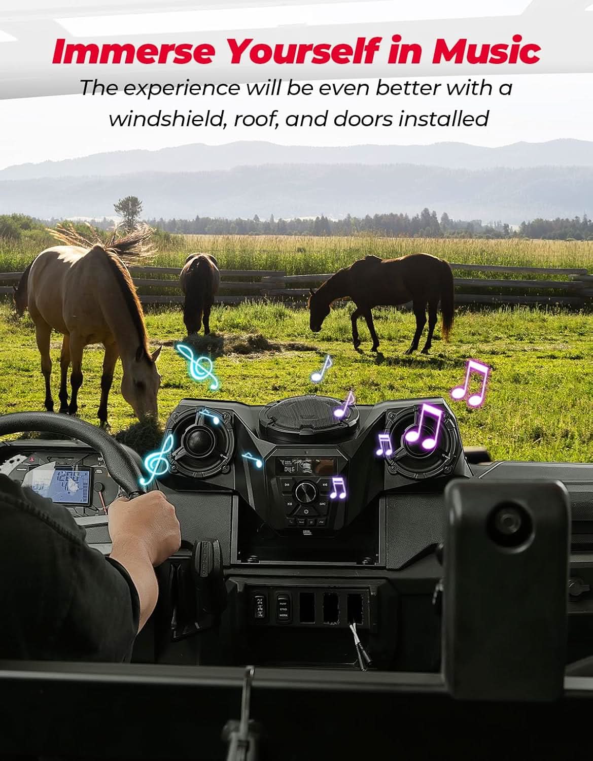 3-Speaker UTV Audio Kit with 5.25" Woofer for Polaris Ranger 1000 / XP / Crew 2018–2026 - Image 5