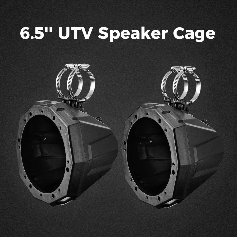 Universal 6.5" Speaker Cage Swivel Pods with 1.75 to 2" Mounting Clamps - Image 2
